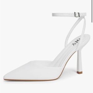 White bridal heels